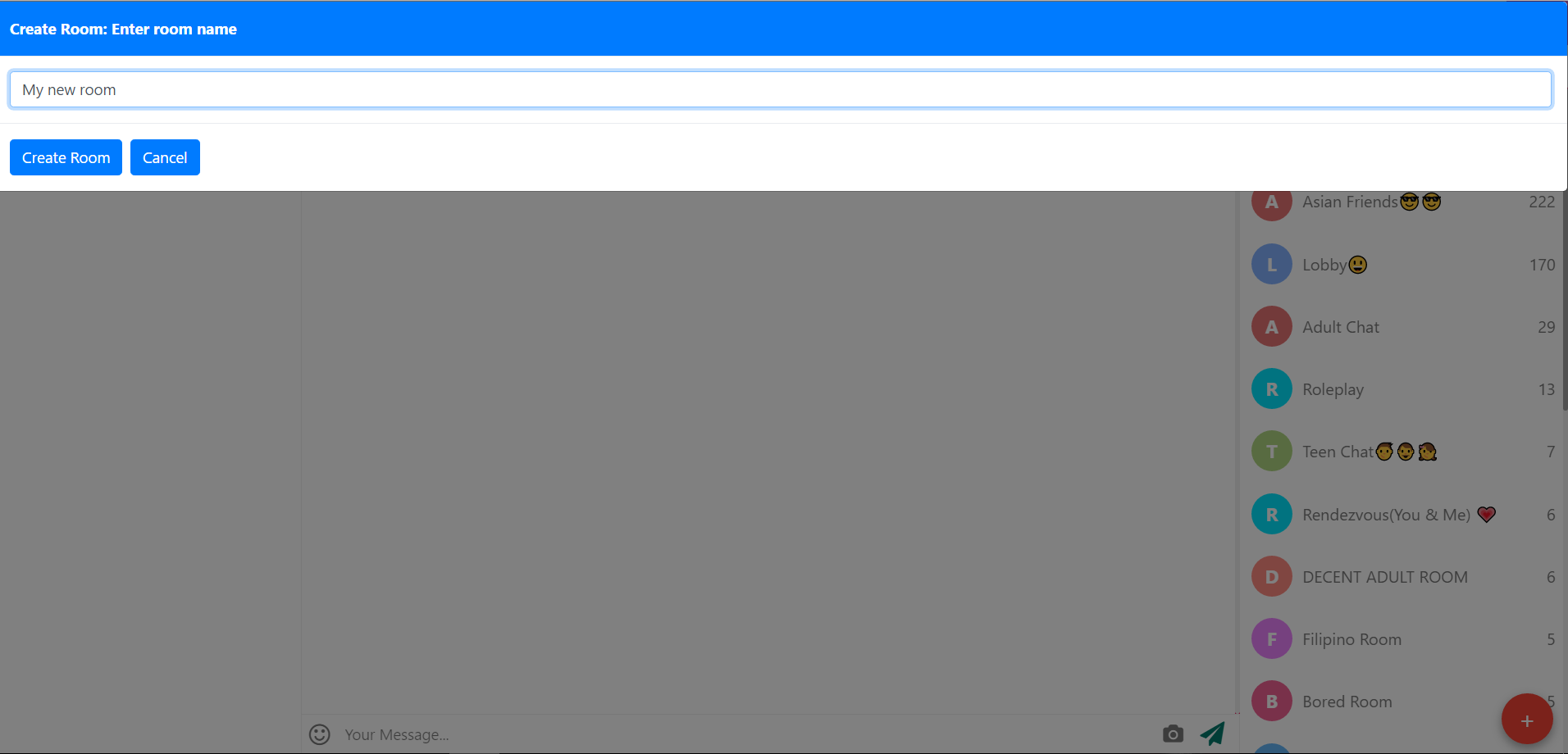 Create your own chat room Y99