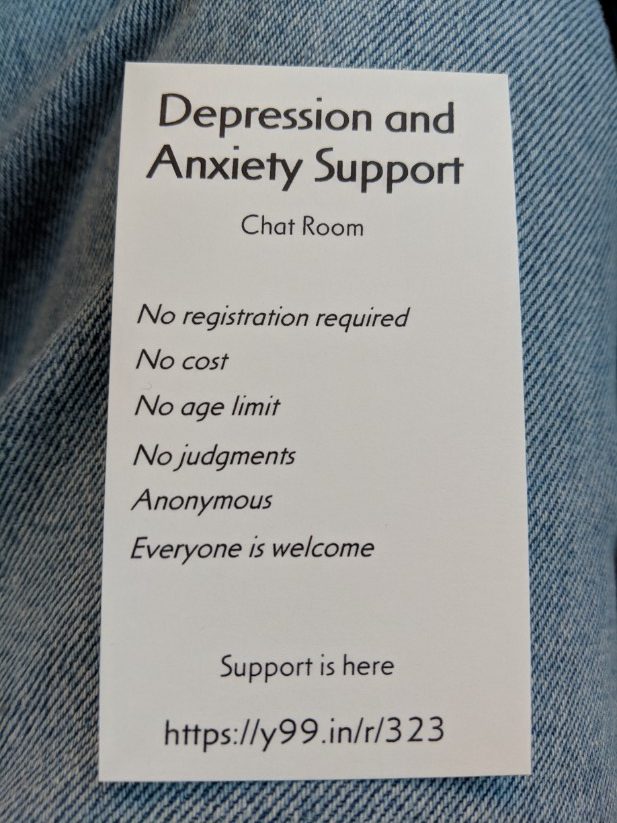 Depression and anxiety support room image card